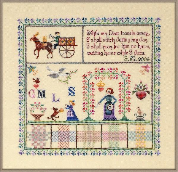 Cross Stitch Sampler - While I darn