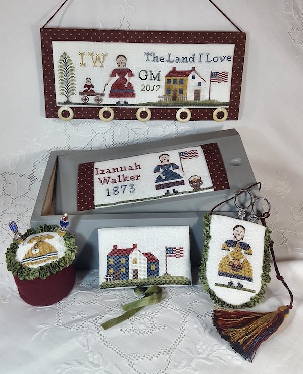 sewing box with motifs by sampler of izannah walker